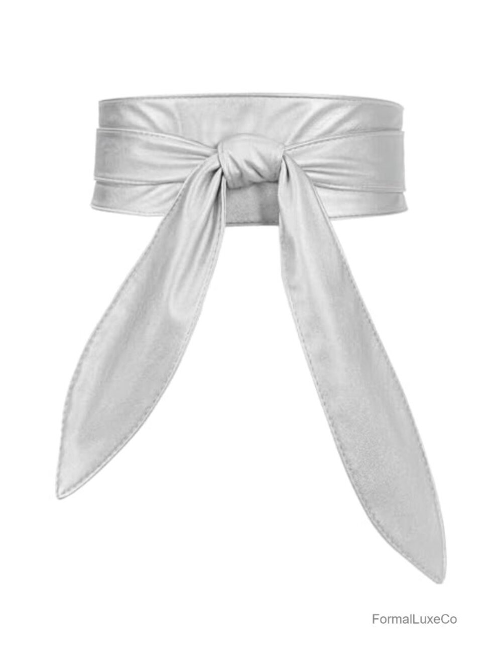 PU Leather Wide Obi Belt Wrap Waist Knotted Belt for Dresses